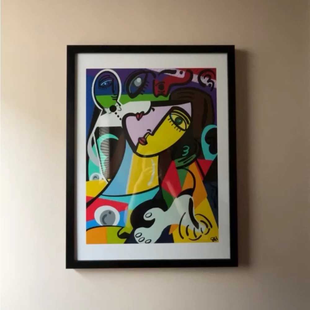 Original Art Print Cubism Style